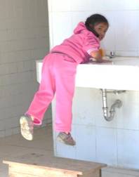 Student accessing water